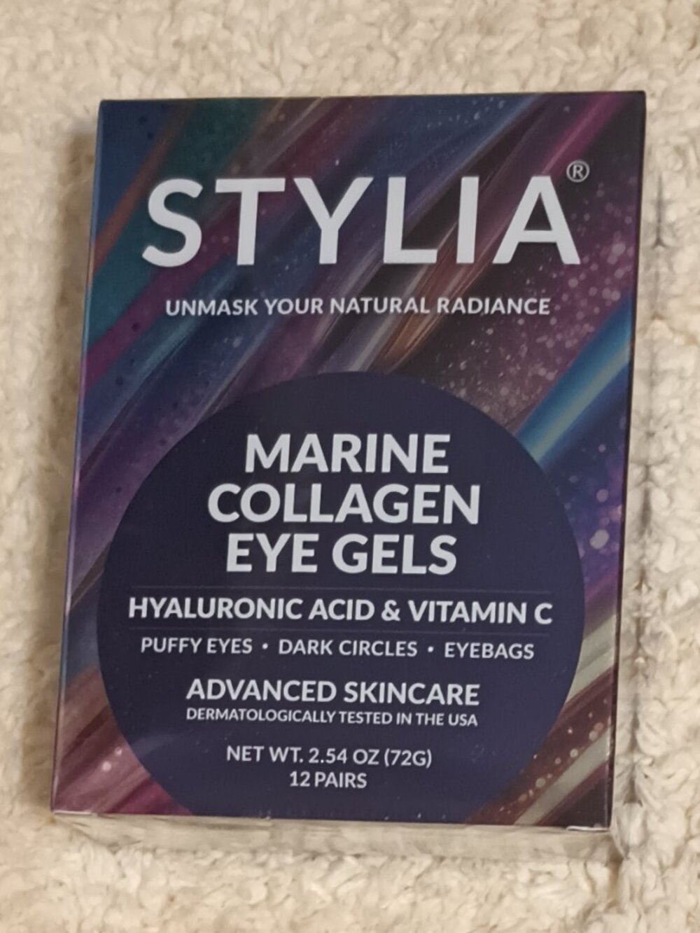 Stylia Marine Collagen Under Eye Patches Mask For Dark Circles & Puffy Eyes 12ct